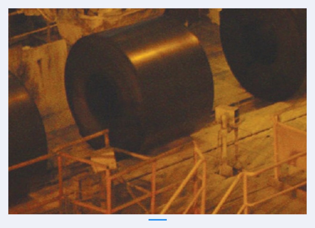 P650 coiler transportation chain in operation on a steel mill coiler line